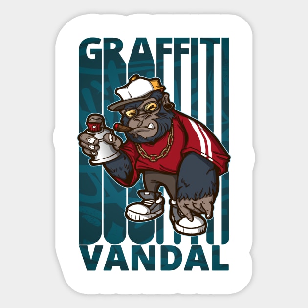 Graffiti Gorilla Vandal. Sticker by MadebyTigger